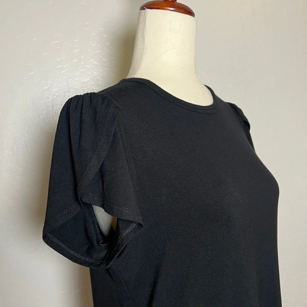 •SWING CONTROL• Petal Sleeve Jersey Knit Top in Black Size‎ S Golf Athleisure - Picture 5 of 12